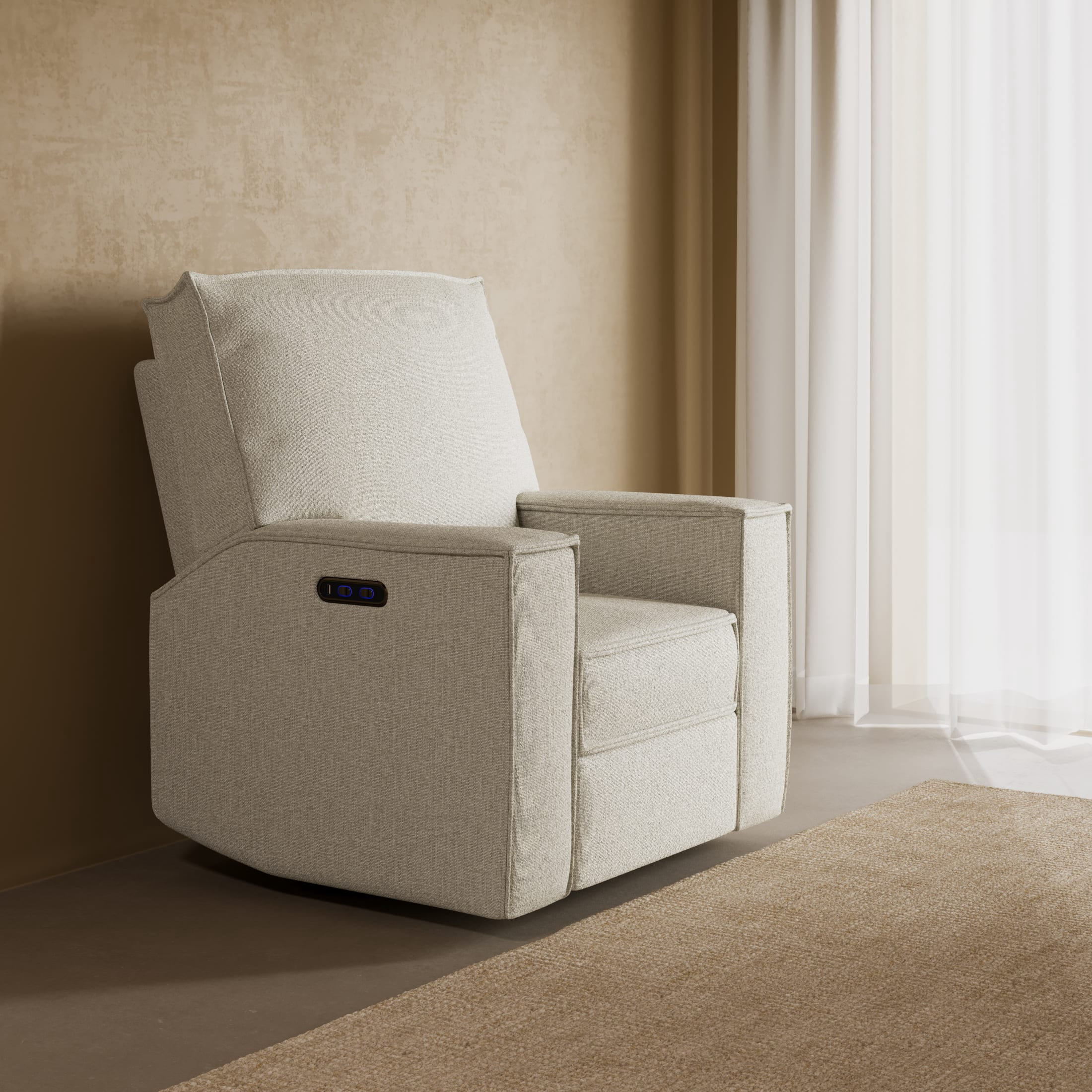 Storkcraft Texas Nursery Power Recliner Swivel Glider - Dune Basketweave