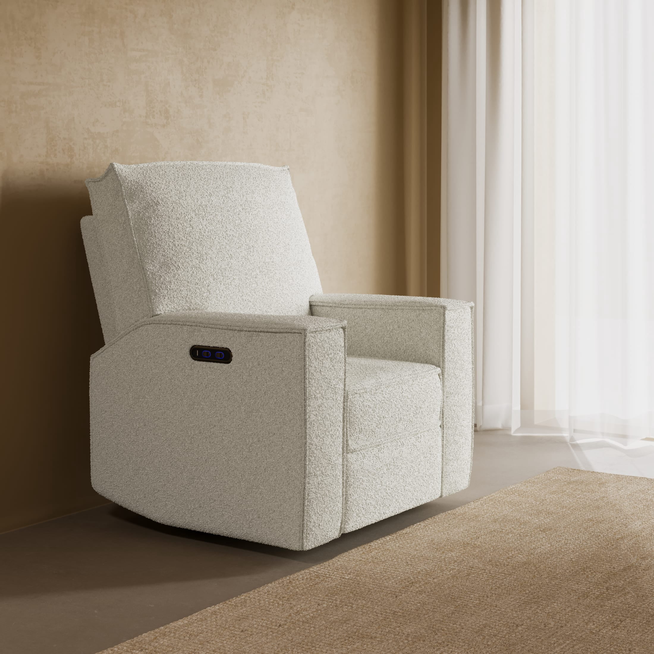 Storkcraft Texas Nursery Power Recliner Swivel Glider - Ivory Boucle
