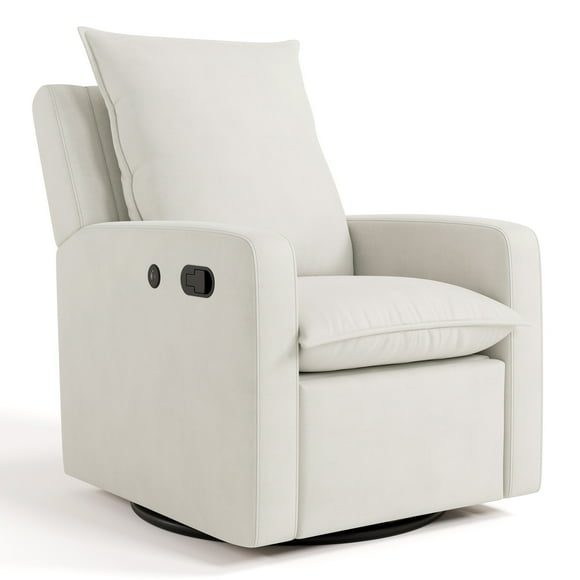 Storkcraft Timeless Upholstered Recline Glider with USB, Ivory