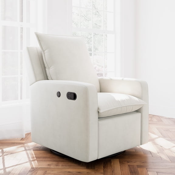 Storkcraft Timeless Recliner Glider with USB, Ivory