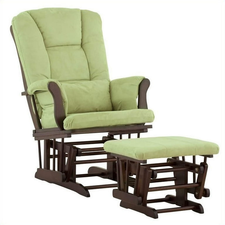 Storkcraft tuscany glider and top ottoman with lumbar pillow
