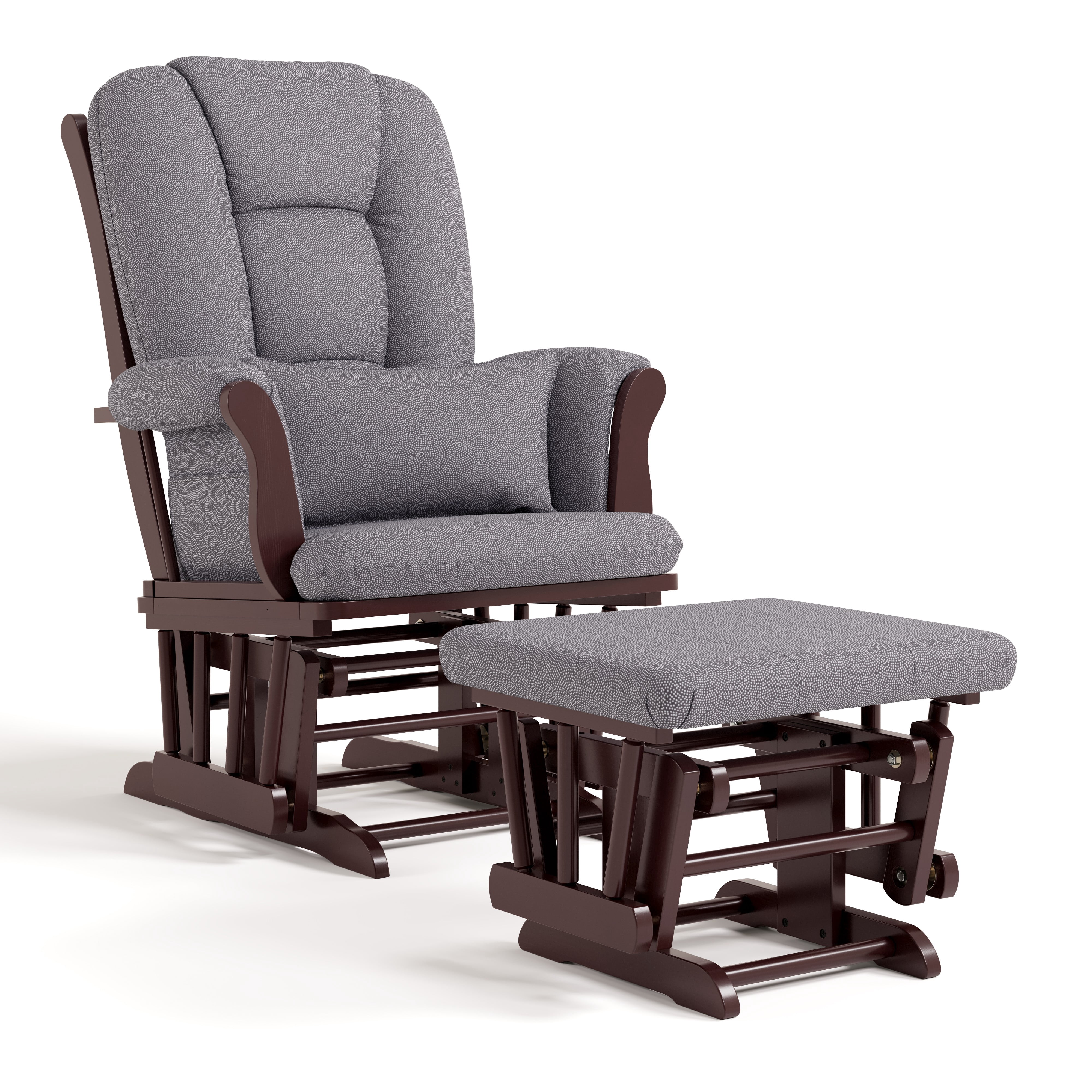 Storkcraft Tuscany Infant Nursery Glider & Ottoman Espresso with Gray Swirl