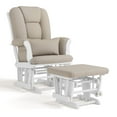 thumbnail interactive-video image 1 of Storkcraft Tuscany Infant Nursery Glider & Ottoman White with Taupe Swirl, 1 of 16