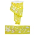 thumbnail image 1 of Storks Wired Ribbon, 2.5 Inches X 10 Yards - Yellow White, 1 of 1
