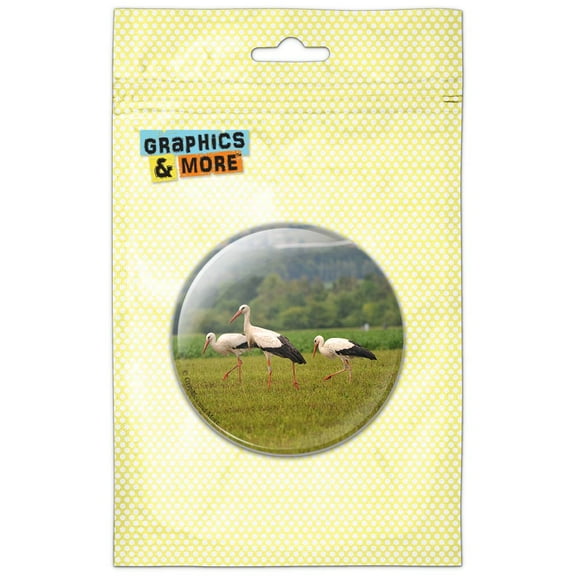 Storks in Field Refrigerator Button Magnet