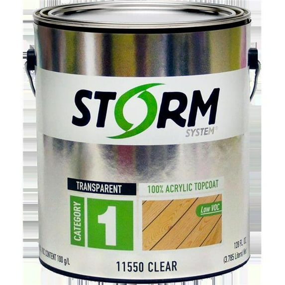 Storm 11550-1 1 gal Cat1 Transparent 100 Percent Acrylic Topcoat