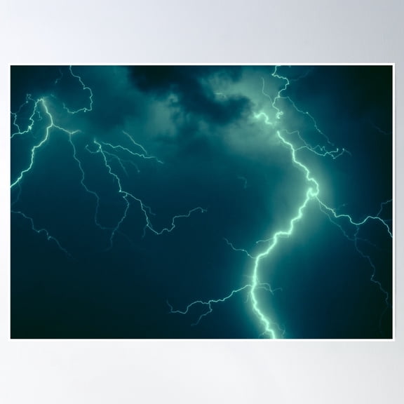 Storm And Lightning Poster Wall Art, Modern Wall Decor, 8x12 UNFRAMED