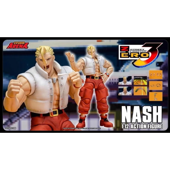Storm Arena 1/12 Scale Street Fighter Zero 3 Nash Red White Exclusive Collector Action Figure