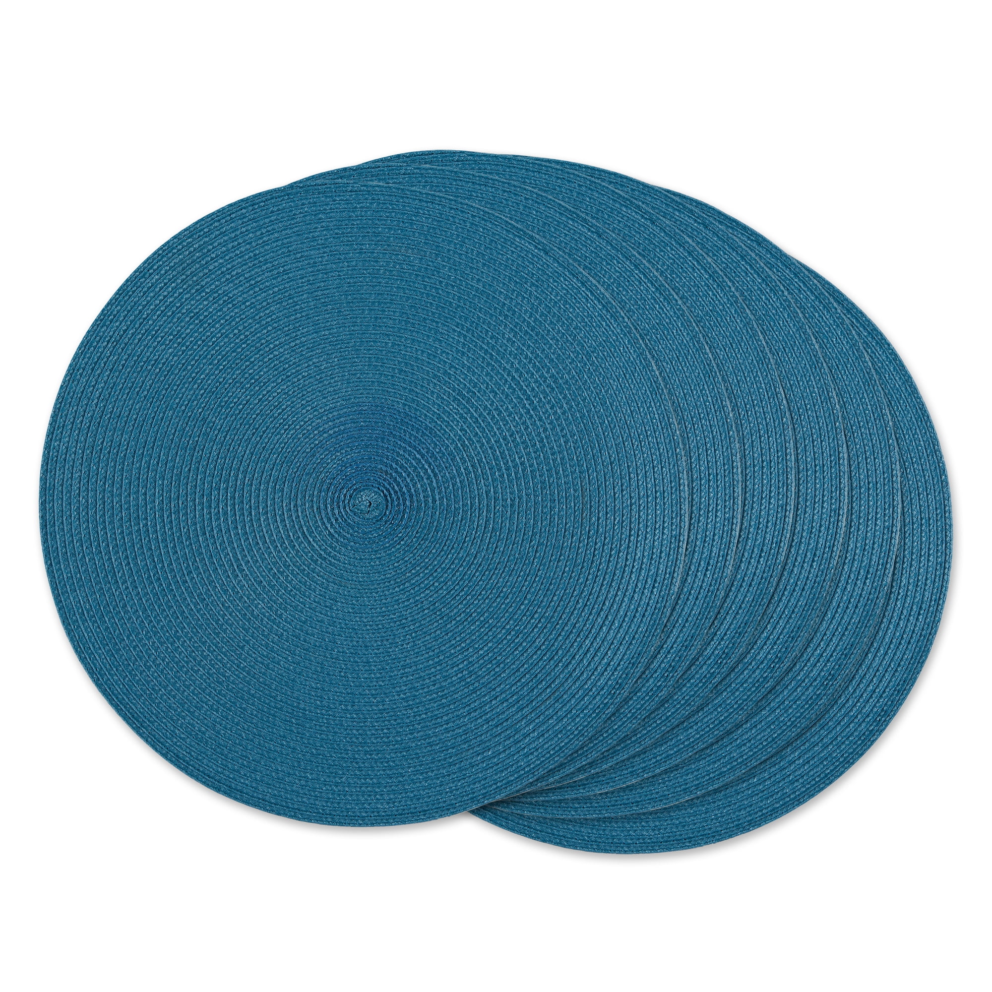 Storm Blue Round PP Woven Placemat (Set of 6) 15 Round