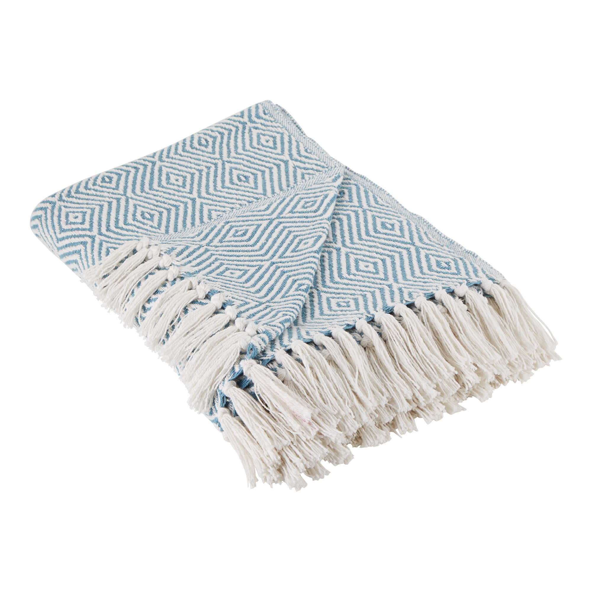 Geometric Throw Storm Blue X-Diamond Cotton Geometric Throw 50x60 - Walmart.com