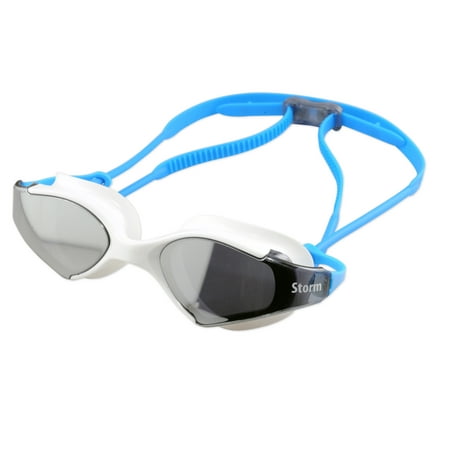 Storm Bluefin Fitness UV Swim Goggle - White w/Mirror Lenses