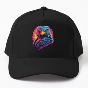 Storm Bringer Neon Falcon Baseball Hat, Electric Bird Character Graphic Design, Classic Cap