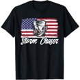 thumbnail image 1 of Storm Chaser Hurricane Meteorology Storm Chaser USA Flag T-Shirt, 1 of 4