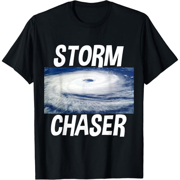 Storm Chaser Hurricane Picture Weather Meteorologist T-ShirtMen and women, Black T-shirt, size: Extra large