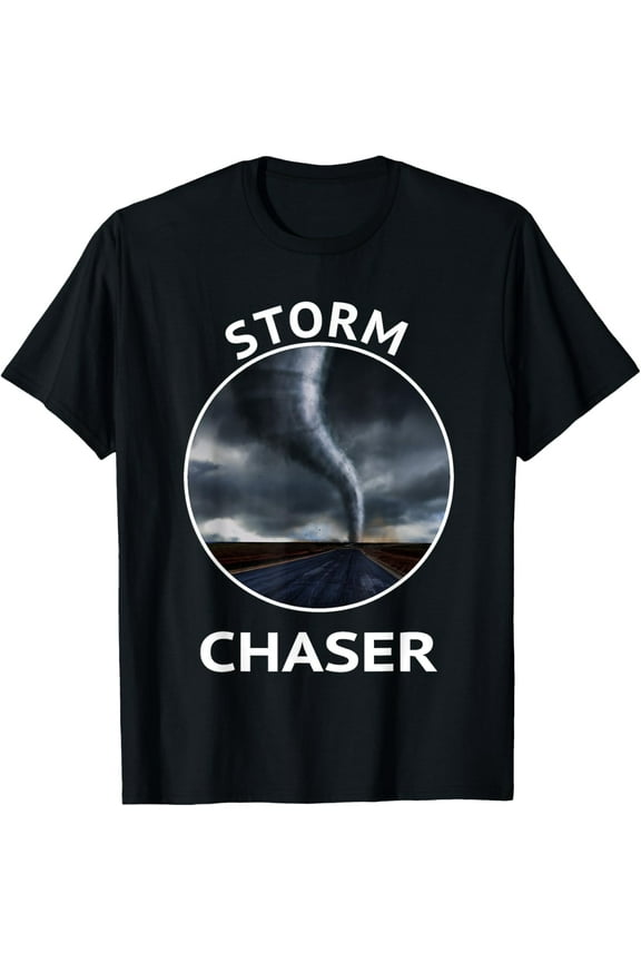 Storm Chaser Weather Tornado Hurricane Apparel Men Women Kid T-ShirtMen and women, Black T-shirt, size: Extra large