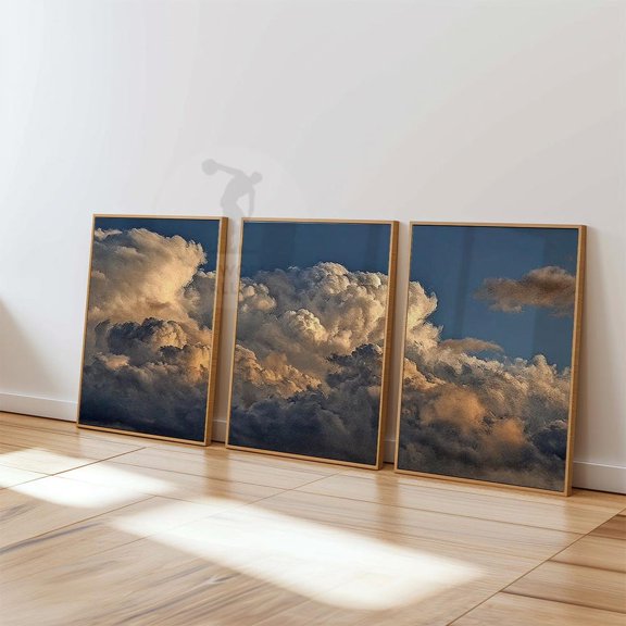 Storm Cloud Dramatic Sky Moody Cloudscape Modern Wall Art Print Set 3 Unframed Paper Print 20x30