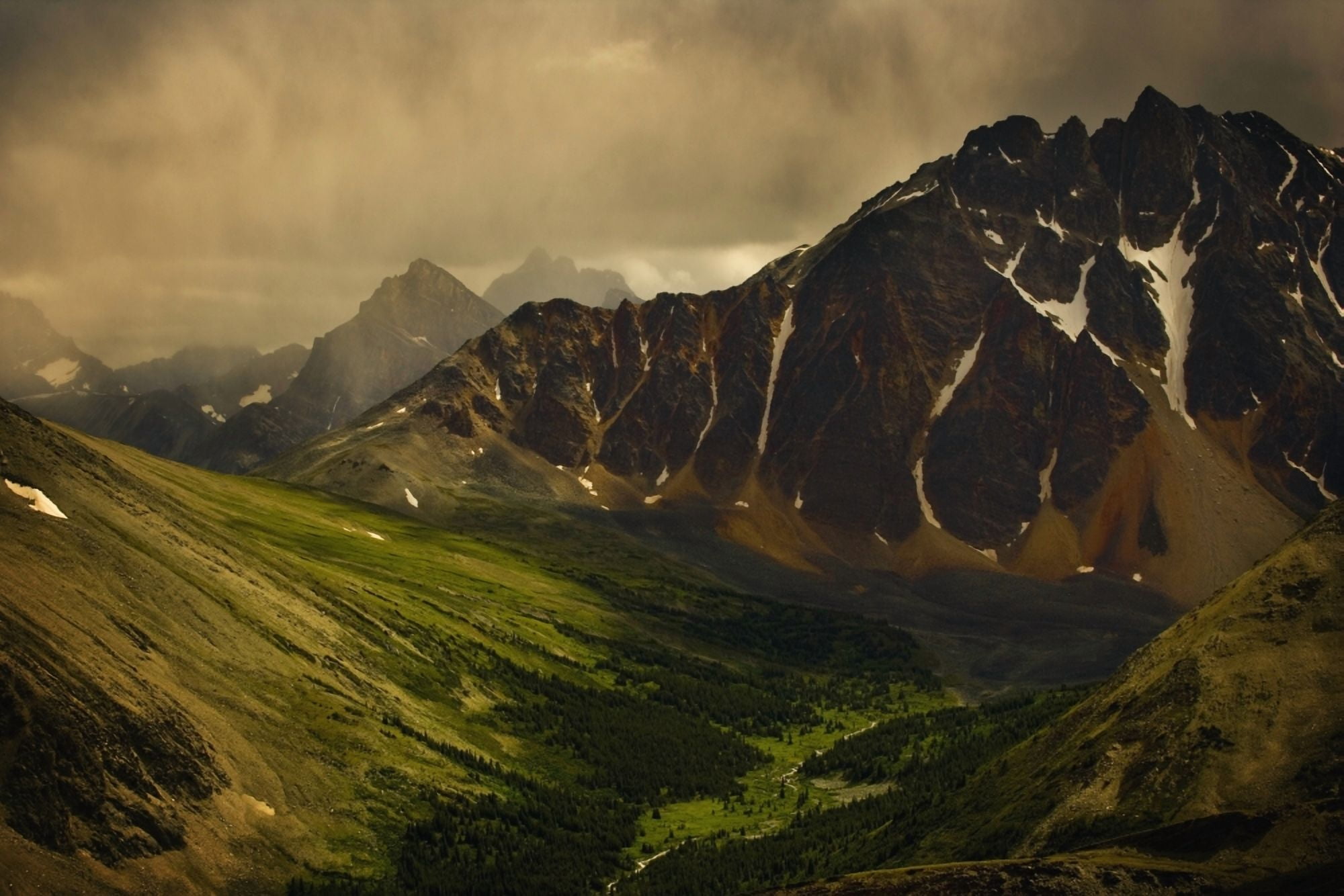 Storm Clouds In Valley Canvas Art - Darren Greenwood Design Pics (17 x 11)