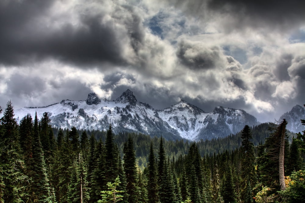 Storm Clouds Mount Rainier Pierce County Washington Canvas Art - Robert Bartow Design Pics (19 x 12)