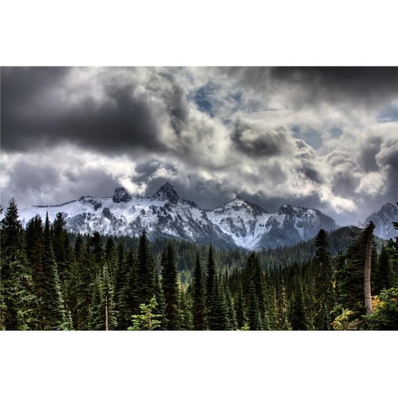 Storm Clouds Mount Rainier Pierce County Washington Poster Print - Large - 38 x 24