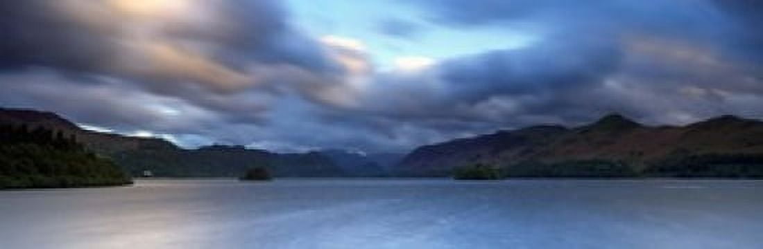 Storm Clouds Over A Lake Derwent Water Cumbria England United Kingdom Canvas Art - Panoramic Images (18 x 6)
