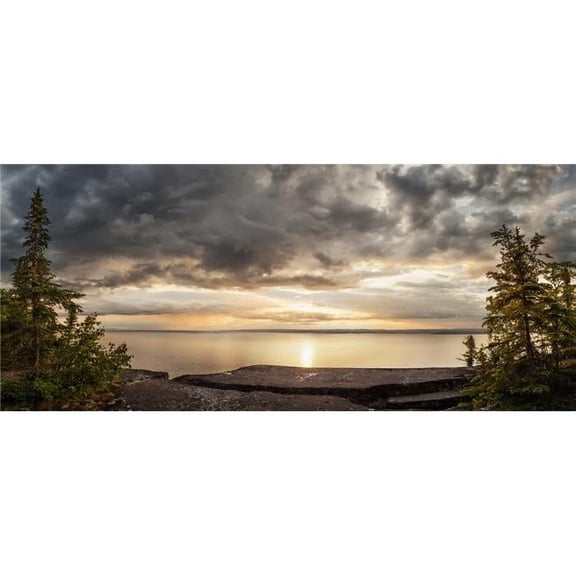 Storm Clouds Over Lake Superior - Thunder Bay Ontario Canada Poster Print by Susan Dykstra - 32 x 14