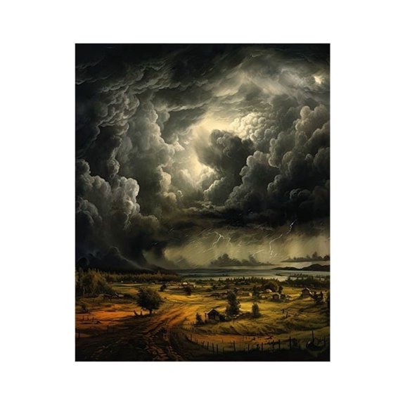 Storm Clouds Wall Art Print, Bedroom, Office, Home, Gallery Wall And Living Room Decor