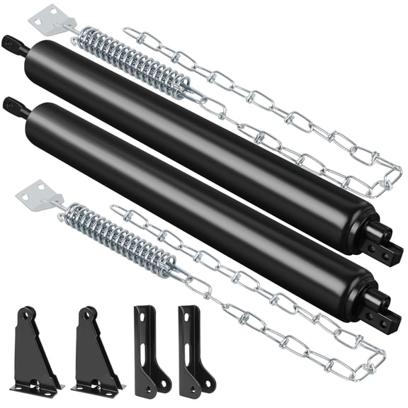 Storm Door Closer, 2PCS Heavy Duty Screen Door Closers with Protector Chains Spring, Storm Door Bracket Kit Compatible with Andersen/Emco/Larson/40201 (Closer and Chain, 2 Packs(Black))