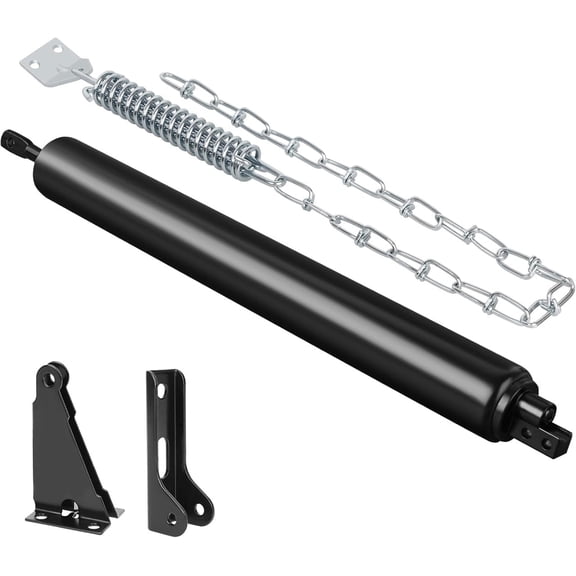 Storm Door Closer, Black Heavy Duty Screen Door Closers with Protector Chains Spring, Storm Door Bracket Kit Compatible with Andersen/Emco/Larson/40201 (Closer and Chain, 1 Pack(Black))