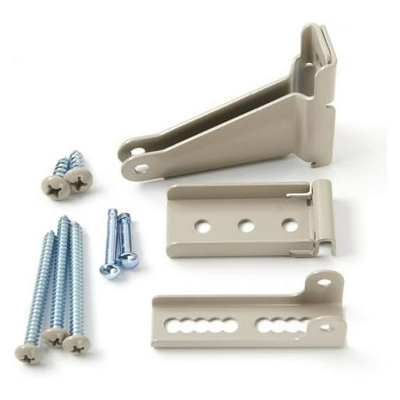 Storm Door Closer Bracket - Sandtone Color - Includes Jamb & Door Brackets with Screws - Heavy Duty Screen Door Closer Hardware - Replacement Kit for Smooth, Quiet Closing