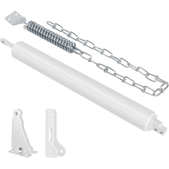 Storm Door Closer White Heavy Duty Screen Closers with Protector Chains Spring Compatible Andersen/Emco/Larson/40201 (Closer and Chain 1 Pack(White))
