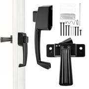 Storm Door Handle Set Screen Door Replacement Latch with Mounting Hardware Fits 5/8 to 1-1/4 inch Reversible Left Right Black