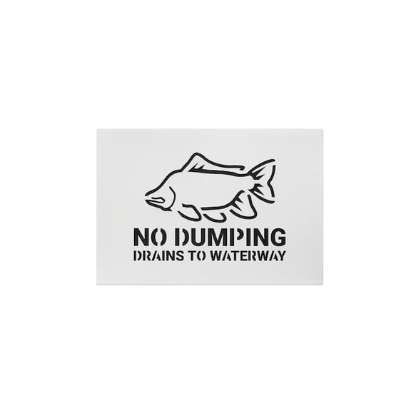 Storm Drain Stencil, Message, Various Font, Polyethylene, White, 3 Pieces SGN8208