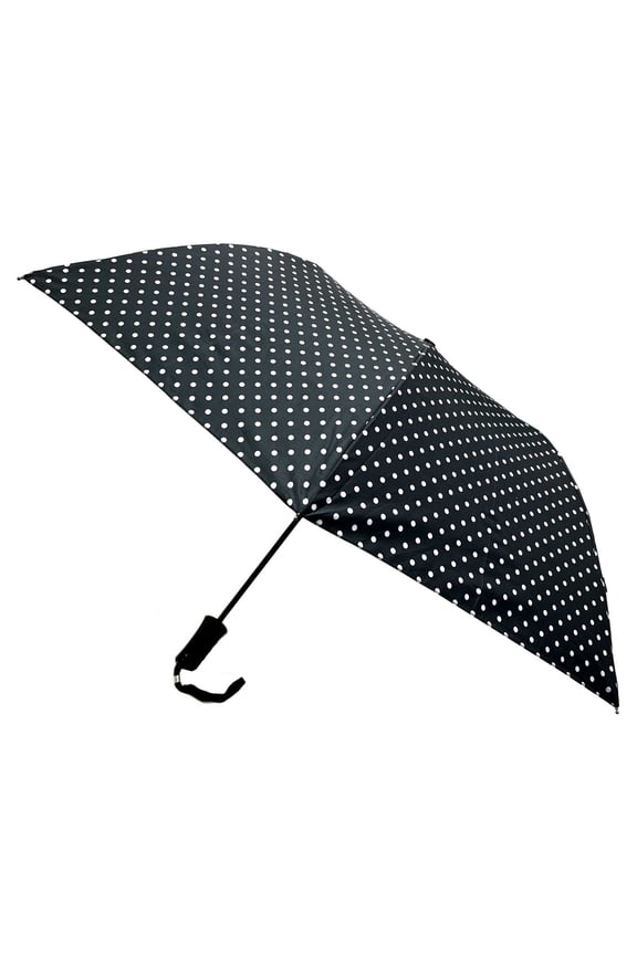 Classic 42 inch Automatic Folding Umbrella With Polka Dots Design