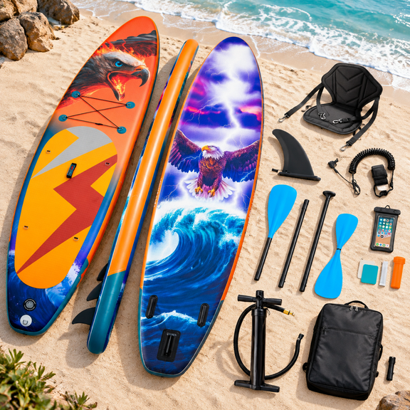 Storm Eagle 11' x 33" x 6" 2-in-1 Inflatable Stand Up Paddle Board Kit with Seat