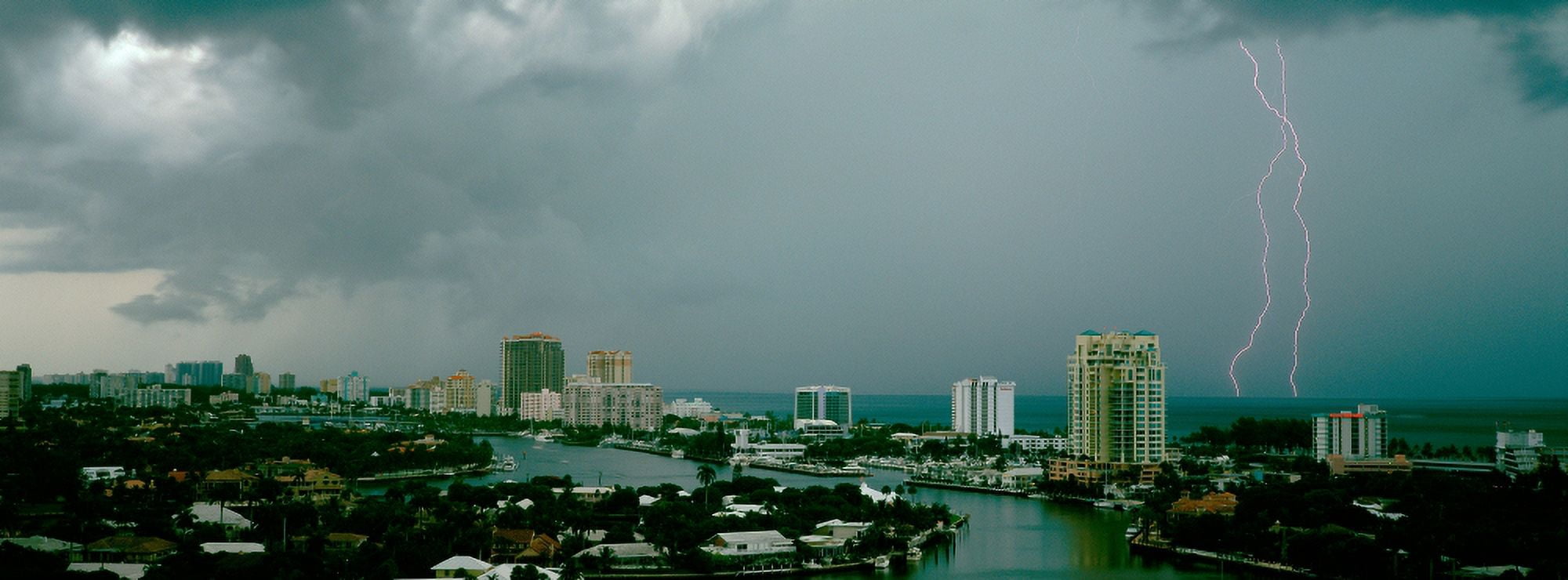 Storm Ft Lauderdale FL Canvas Art - Panoramic Images (27 x 9)