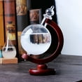 thumbnail image 1 of Storm Glass Globe, Weather Forecast Crystal Globe-Shaped Bottle, Red Solid Wooden Base Glass Windstorm Weather Predictor Crafts for Home Office Decoration Ornament, 1 of 8