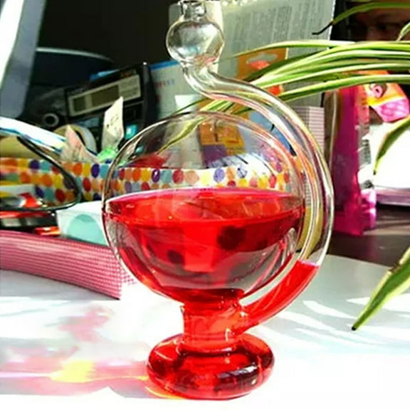 Storm Glass Verdsylv Weather Forecast Storm Glass Bottle, Decorative Barometer with Crystal Growth, Unique Science Gift & Home Office Desk Decor for Weather Enthusiasts, Crystal Barometer, Red