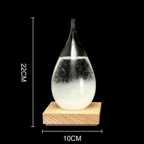 Storm Glass Weather Predict Glass Ball with Base Ornament For Home Decor,Drop Shaped Weather Storm Glass Crystal Glass Ball Decor,Great Festival Christmas Gift,Home Table Room Bookshelf Decor