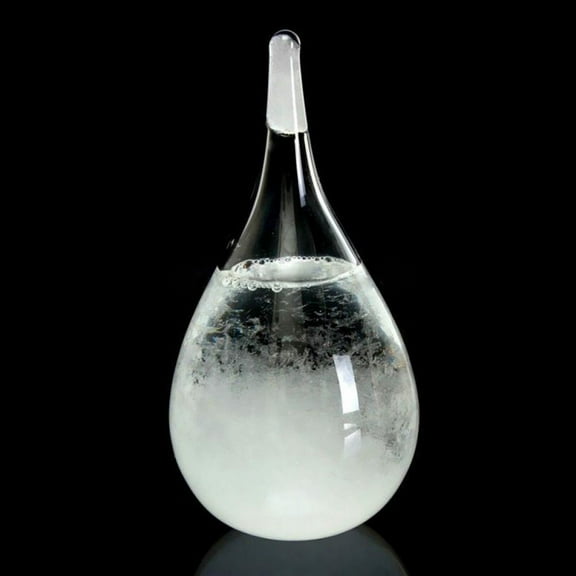 Storm Glass Weather Station Weather Forecaster, Stylish and Creative Drop-Shaped Glass Barometer, Home and Office Decorative Glass Bottle