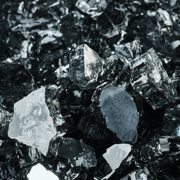 Storm Gray Fire Pit Glass | 1/4", Reflective, 10 lbs