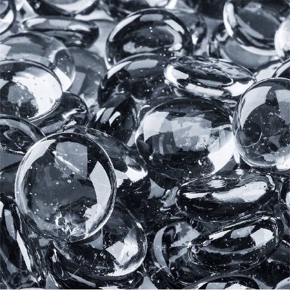 Storm Gray Fire Pit Glass Beads | 3/4", 10 lbs