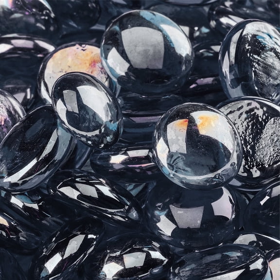 Storm Gray Fire Pit Glass Beads | 3/4", Semi-Reflective, 10 lbs