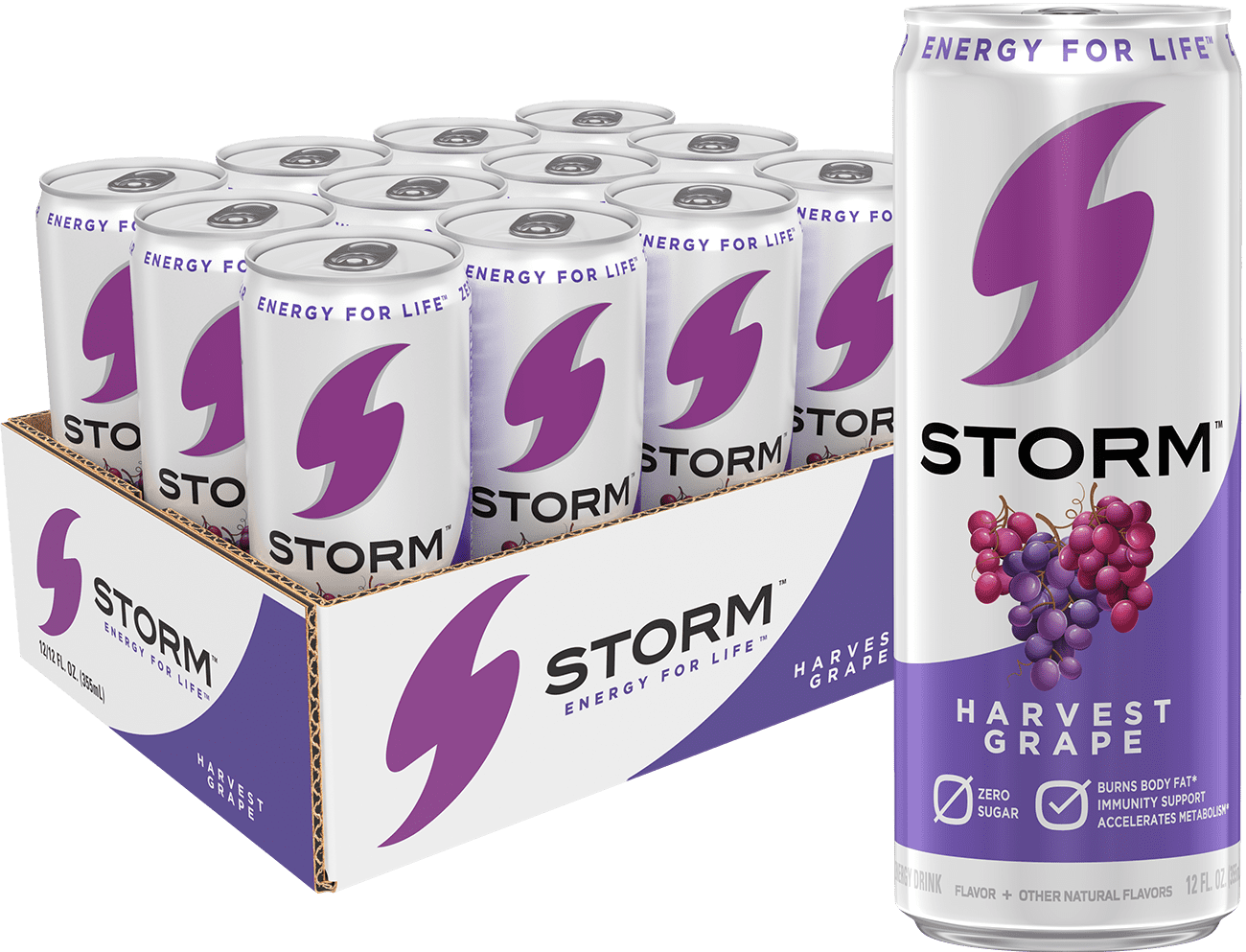 Storm Harvest Grape 12 fl oz, 12 cans