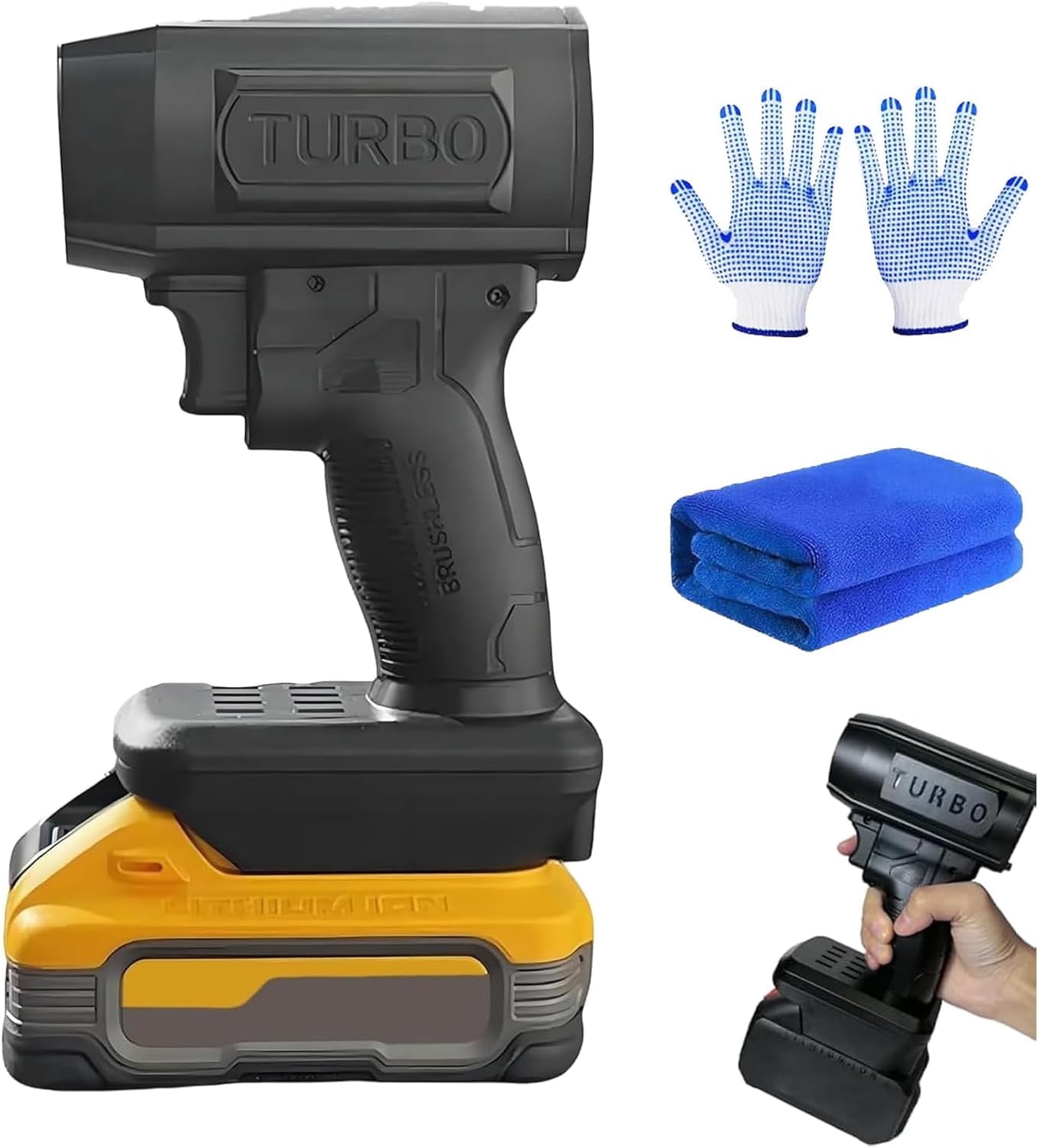 Storm Industries Jet Blower 2.0, Storm Industries Blower, 130,000 RPM, 200 Mph, Portable Handheld Turbo Blowers, for Car, Patio, Lawn, Blowing Leaves (for Milwaukee Batteries)