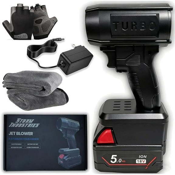 Storm Jet Blower 2.0, 2026 Upgraded Cordless Jet Blower Car Air Dryer, 160,000 RPM 200 Mph, Portable Handheld Turbo Leaf Blower for Car, Patio, Snow, Dust