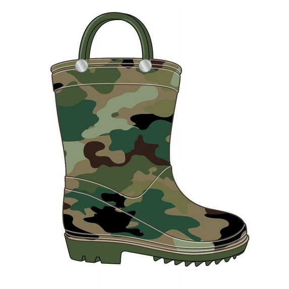 Storm Kidz Kids Boys Rainboots, Green Camo Print Big Kid 4
