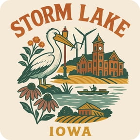 Storm Lake Iowa Keepsakes Souvenir Vinyl Sticker – Destination Travel Keepsake Collectible (3-Inches Wide)