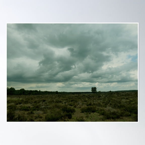 Storm Landscape With Dark Clouds. Poster Wall Art, Modern Wall Decor, 8x12 UNFRAMED