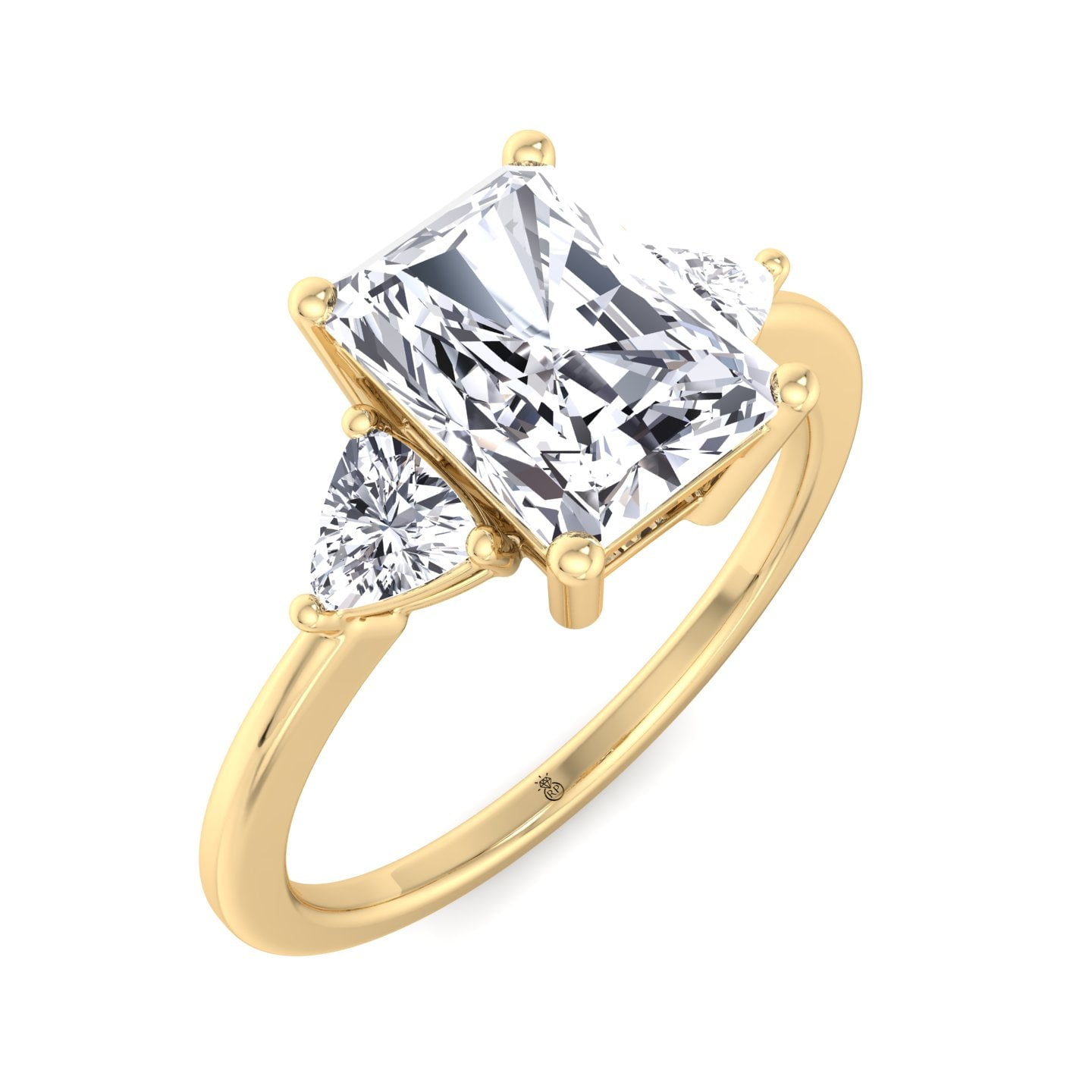 Storm Moissanite Radiant Cut Lab Diamond Engagement Ring with