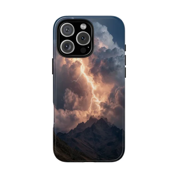 Storm Mountain Lightning Cloud Scene Case for iPhone 17 through 11 Pro Max
